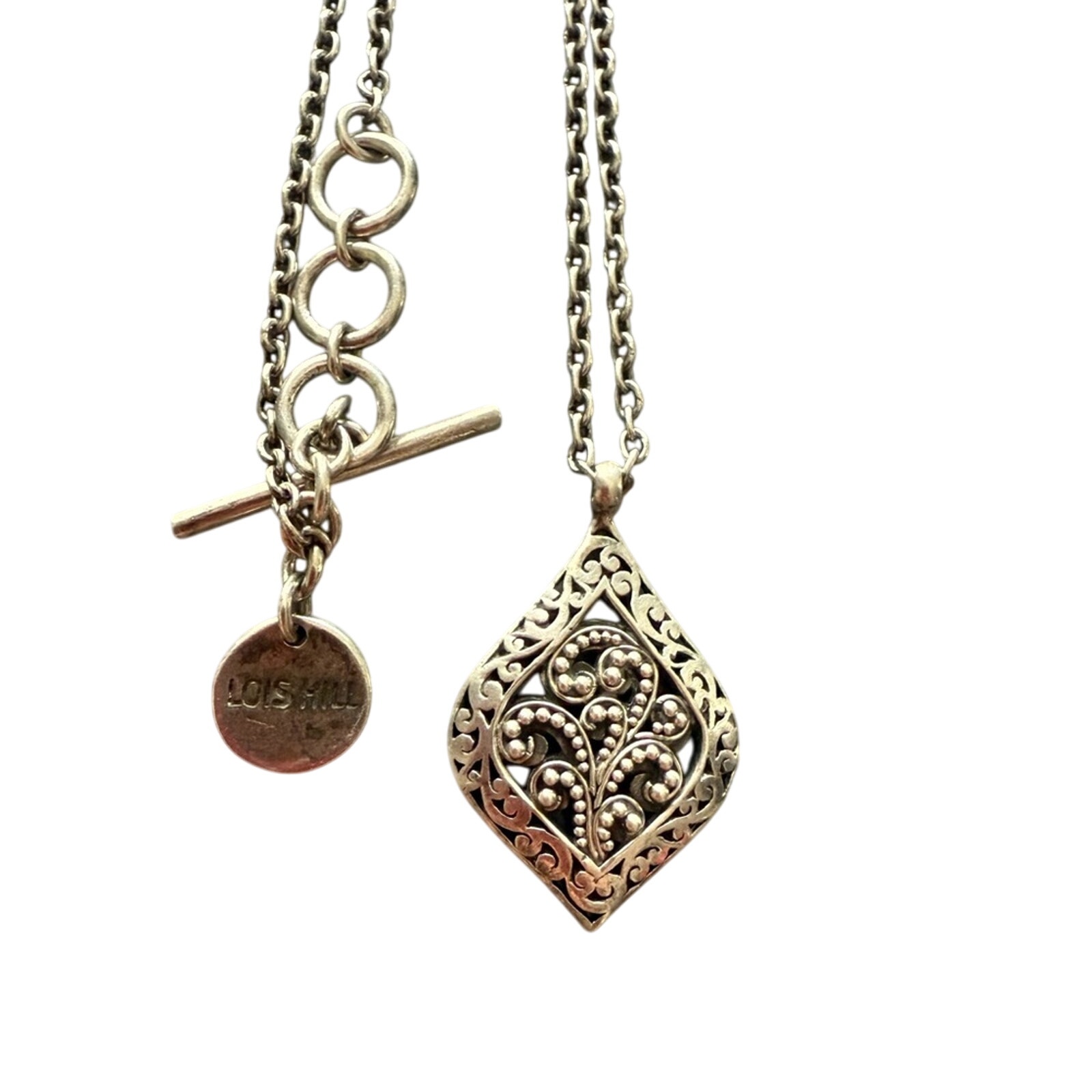 Lois Hill 925 Sterling Silver Toggle Pendant Necklace Lois Hill 925 Sterling Silver Toggle Pendant Necklace